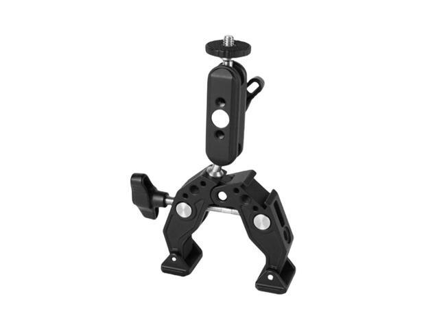Aluminum Alloy Photography Clamp with Universal Mounting Bracket Two Swivels Joints Fit Camera Phones Studio Equipment