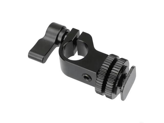 Lightweight 15mm Single Rod Clamp Hot Shoe Extension Bracket Camera Accessory with Shoe Adapter for Photographers
