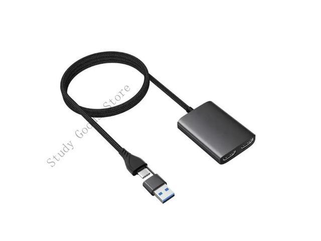 Computer USB to Double Display Adapter to HDTV-compatible Converter 1080P