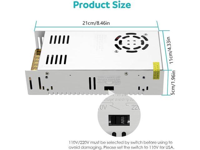 Aclorol 5V Power Supply 70A 350W 110V / 220V AC to DC 5V 70amp Universal Transformer Switching Driver Converter 5V Power Adapter for WS2812B WS2813...