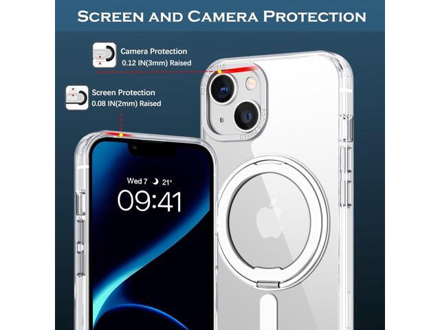 YINLAI Case for iPhone 14/13, Magnetic Case [Compatible with Magsafe] with 360° Rotatable Ring Holder Invisible Stand Slim Transparent Men Women...