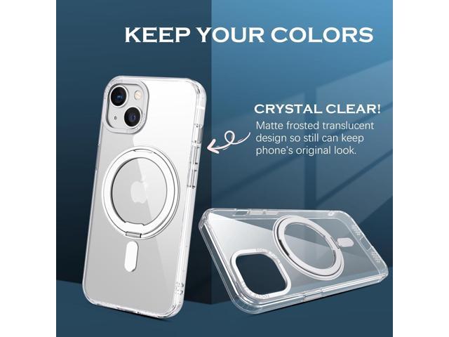 YINLAI Case for iPhone 14/13, Magnetic Case [Compatible with Magsafe] with 360° Rotatable Ring Holder Invisible Stand Slim Transparent Men Women...