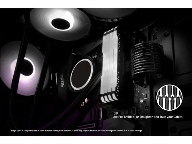 LINKUP - AVA 30cm PSU Cable Extension Sleeved Custom Mod GPU PC Braided w/Comb Kit 1 x 24 P (20+4) 2 x 8 P (4+4) CPU 2 x 8 P (6+2) GPU Set ...