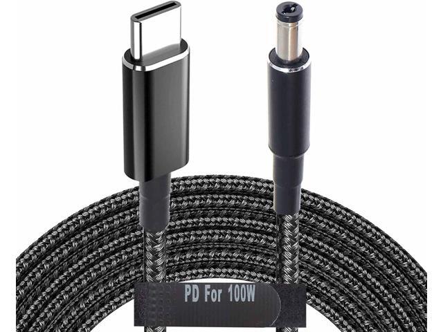 USB C to 5.5mm Adapter Cable Braided 19V 20V 100W Power Bank Battery Pack Charging Supply Type C Male to DC 5.5 x2.1mm Barrel Converter Cord...