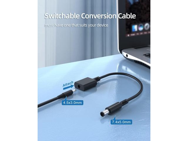 Charger for Dell Laptop Charger - (65W/45W Compact Design for All Round Connectors) (UL Safety Certified Products)