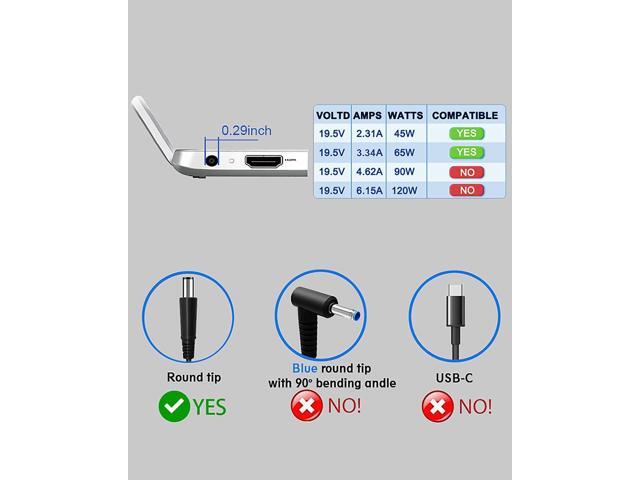 19.5V 3.34A AC Adapter Charger for Dell Chromebook 11 3180 3189 3120 Inspiron 15 3440 3531 3541 3542 3543 3537 15R 5520 5521 7520 N5110 N5040 N5050...