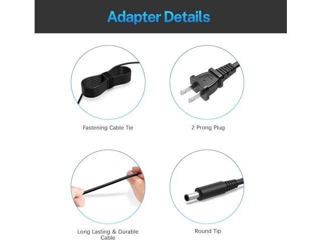 AC 65W Charger Fit for Dell Inspiron 13 15 17 7386 7586 7786 2-in-1 Laptop Power Supply Adapter Cord