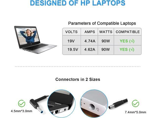 VHBW Car Charge Replacement for HP Laptop Car Charger 90W Compatible with HP 15 17 Spectre Pavilion Envy EliteBook X360 Touchsmart 15 13 M6 Stream...