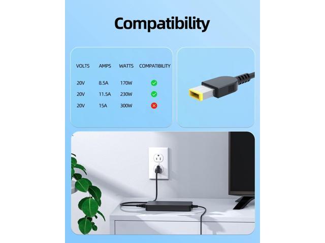 AC Adapter Charger Fit for Lenovo 230W Laptop, Legion 5 5-15 5-16 5-17 5P-15 5P-16 7-15 7-16 S7 Y540 Y545 Y740 Y900 Y910 Y920, LOQ 15 16, P71 P72...