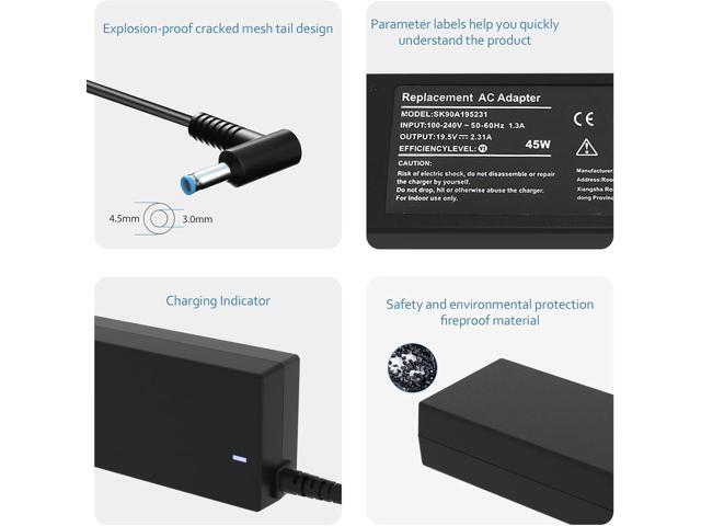 LQM 45W 19.5V 2.31A AC Adapter Laptop Charger for Hp 741727-001 719309-001 719309-003 721092-001 854054-002 740015-002 740015-003 15-dy1032wm...