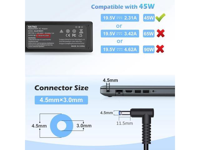 19.5V 2.31A 45W Ac Adapter/Laptop Charger/Power Supply for HP 15-BS000 17-BS000: 15-bs168cl 15-bs010ds 15-bs013dx 15-bs060wm 15-bs192od 15-bs033cl...
