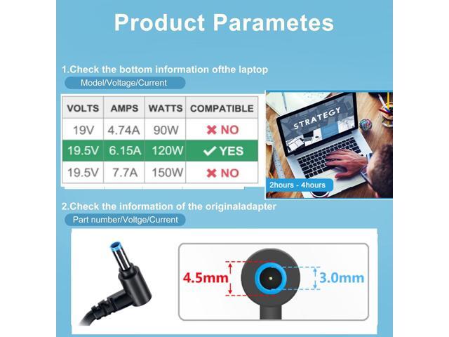120W Charger Compatible for USB-C Dock G5 Power Cord L41856-001 for HP Dock G5 5TW10UT 5TW10AA 5TW10AA#ABB 5TW10UT#ABA USB-C/A Universal Dock G2...