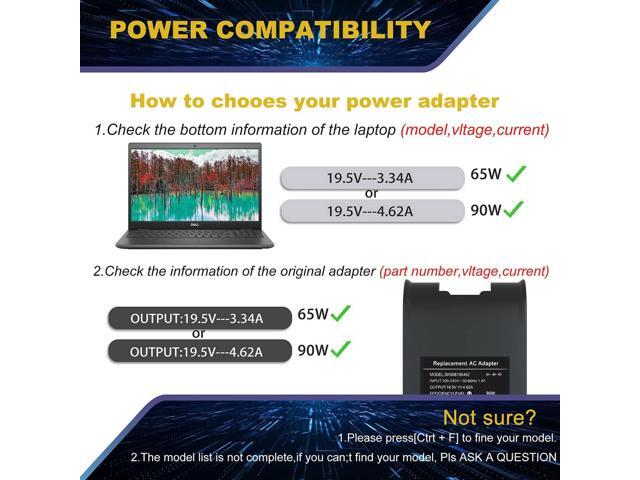 90w Laptop Charger for Dell Latitude E6430 E6440 E6410 E6420 E6230 E6330 E6400 E6500 E6520 E6530 E6510 E7250 E7440, Precision M2400 M4400,Latitude...