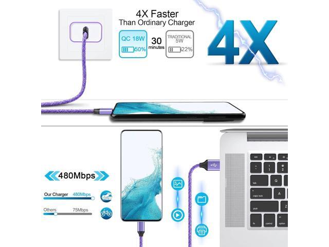 Fast Charger Compatible for LG Stylo 6/5/4 G8 G7 V60 ThinQ, Samsung Galaxy S25 S24 S23 S22 S21 A16 A15 5G A55 A53 A54 A14 A13 A12, Pixel 9 8 7 Pro,...