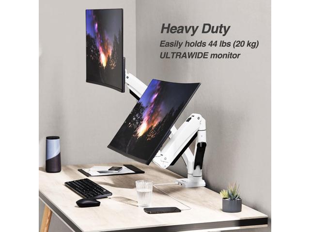 AVLT Dual 13'-43' Monitor Arm - Desk Mount for Two Flat/Curved Monitors - Full Motion Height Swivel Tilt Rotation Adjustable -...