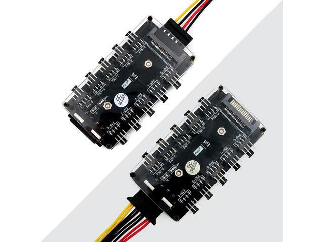 Fan HUB Adapter 4Pin Molex or SATA 15Pin Power Connector CPU Cooler PC Chassis Case Cooling Fan Splitter 3 pin 4 pin Fan Adapter