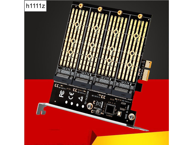 Chia Mining PCIE to M2 Adapter PCI Express X1 3.0 4 Ports B Key M.2 NGFF SATA SSD Adapter PCI-E M.2 Adapter Expansion Card Riser