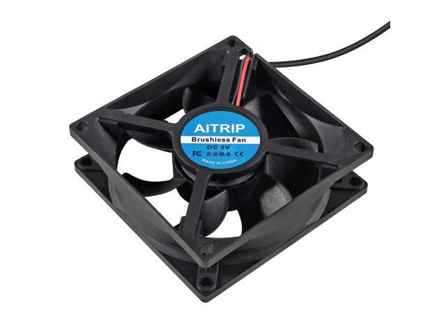 AITRIP 2PCS 80mm USB Fan 5V Brushless 8025 80x25mm for Cooling DIY PC Computer Case 3D Printer CPU Coolers Radiators
