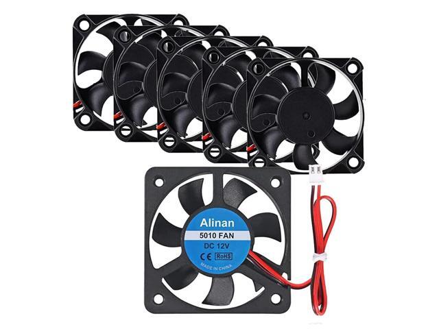 6pcs 5010 12V Sleeve Bearing Cooling Fan 50mm Silent Cooling DC 12V 0.08A Silent Quiet DC Brushless Cooling Fan 3D Printer Cooling Fan with 2Pin Wire