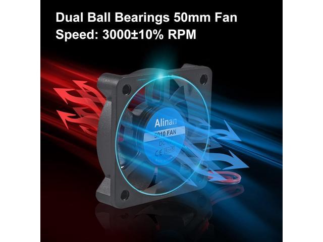 6pcs 5010 12V Sleeve Bearing Cooling Fan 50mm Silent Cooling DC 12V 0.08A Silent Quiet DC Brushless Cooling Fan 3D Printer Cooling Fan with 2Pin Wire