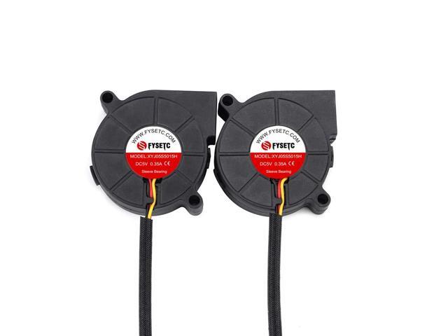 FYSETC Prusa i3 MK3 MK3S Cooling Fan 5015 50x50x15mm 5V DC 0.35A otend Cooler Blow Radiator Sleeve Bearing for 3D Printer Parts Accessories, 2Pcs