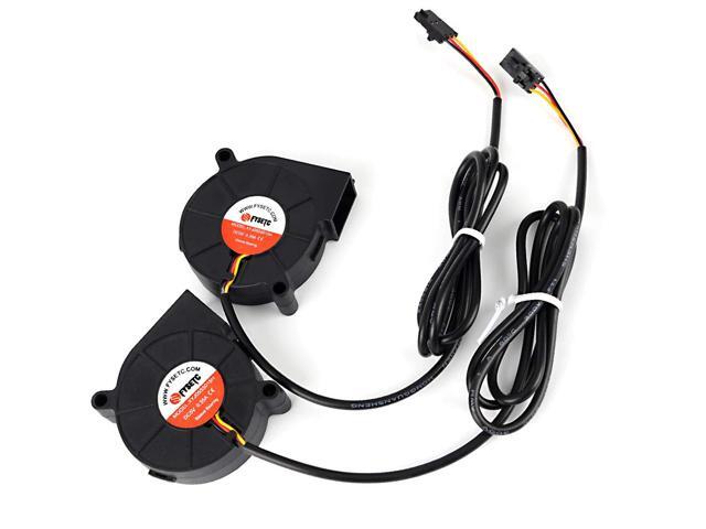 FYSETC Prusa i3 MK3 MK3S Cooling Fan 5015 50x50x15mm 5V DC 0.35A otend Cooler Blow Radiator Sleeve Bearing for 3D Printer Parts Accessories, 2Pcs