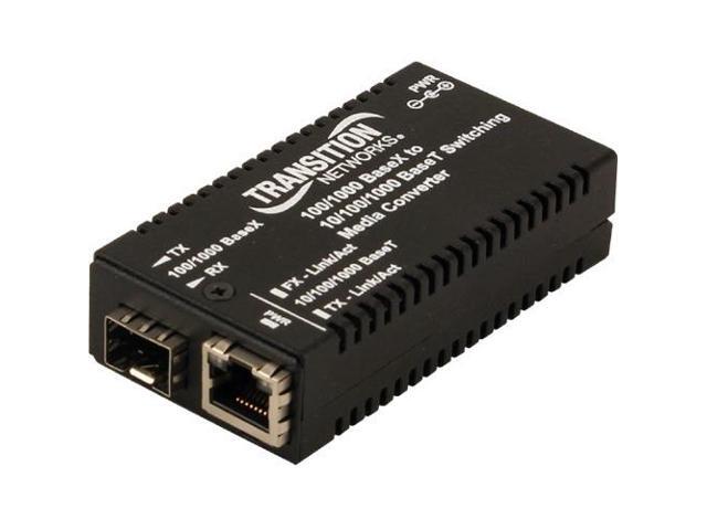 Transition Networks M/GE-PSW-SFP-01-NA Mini 10/100/1000 Bridging Media Converter