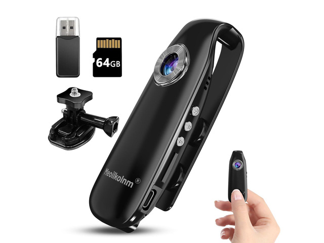 Mini Body Camera with Audio and Video Recording 1080P 64GB Motion Detection Video Recorder Wearable POV Camcorder with Magnetic Pocket Portable DV...