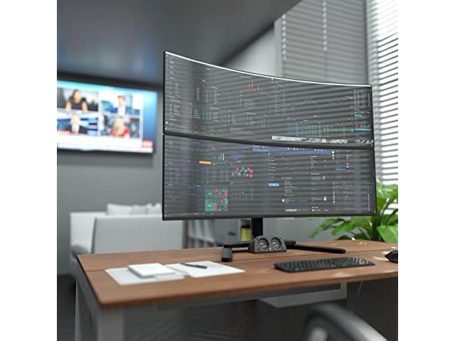 Atdec Freestanding Heavy Duty Dual Vertical Monitor Mount - Black - image 4