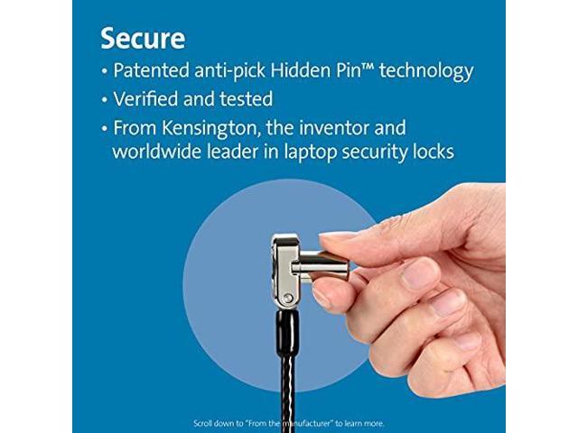 Kensington Universal 3-in-1 Keyed Cable Lock - Twin Lockheads for Laptops & Other Devices (K63380WW)