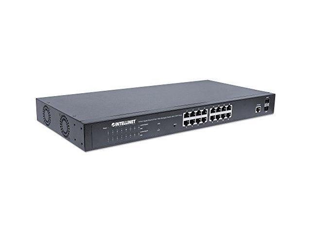 Intellinet 16-Port Gigabit Ethernet PoE+ Web-Managed Switch with 2 SFP Ports IEEE 802.3at/af Power over Ethernet (PoE+/PoE) Compliant, 220 W,...