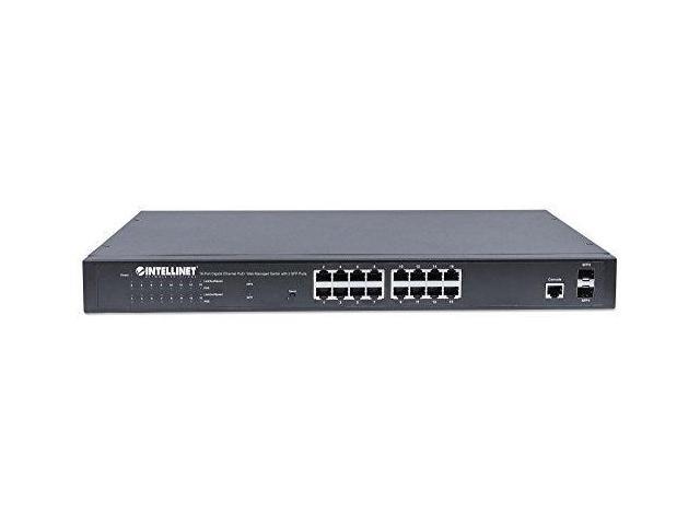 Intellinet 16-Port Gigabit Ethernet PoE+ Web-Managed Switch with 2 SFP Ports IEEE 802.3at/af Power over Ethernet (PoE+/PoE) Compliant, 220 W,...
