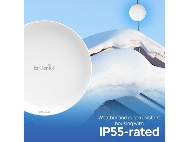 EnGenius Wi-Fi 6 (802.11ax) 5GHz 1,200 Mbps, 2x2 Outdoor Wireless Bridge, 26 dBm, high gain 19 dBi Directional Antenna, IP-55 housing, up to 6...