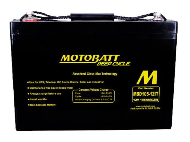 MBD10512IT Motobatt 12V AGM 105 AH Deep Cycle Battery