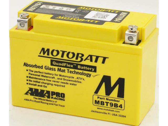 MotoBatt MBT9B4 Battery 12V 9A 140CCA Factory Activated Quadflex AGM Battery