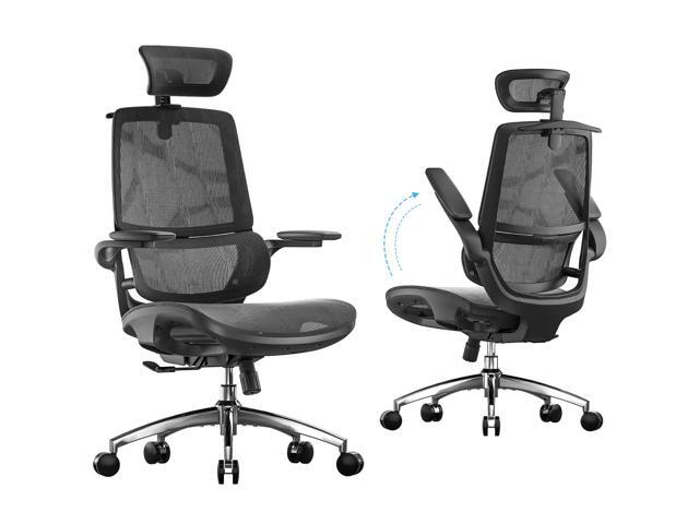 SIHOO M59AS Ergonomic Office Chair, Computer Chair with 3D Flip-up Armrests, Dual Backrest with Dynamic Adaptive Lumbar Support Black