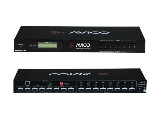 Avico 8x8 Matrix Switch/Splitter (8 Inputs, 8 Outputs) with WebGui Remote Control Supports 4Kx2K@60Hz 4:4:4 & 1080p HDMI 2.0, HDCP 2.2, EDID.