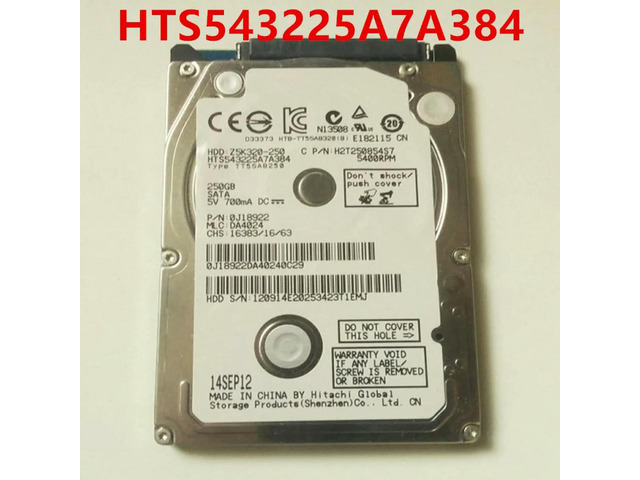 OwnShoe Almost HDD For Hitachi 250GB 2.5' SATA 8MB 5400RPM For Internal HDD For Laptop HDD For HTS543225A7A384