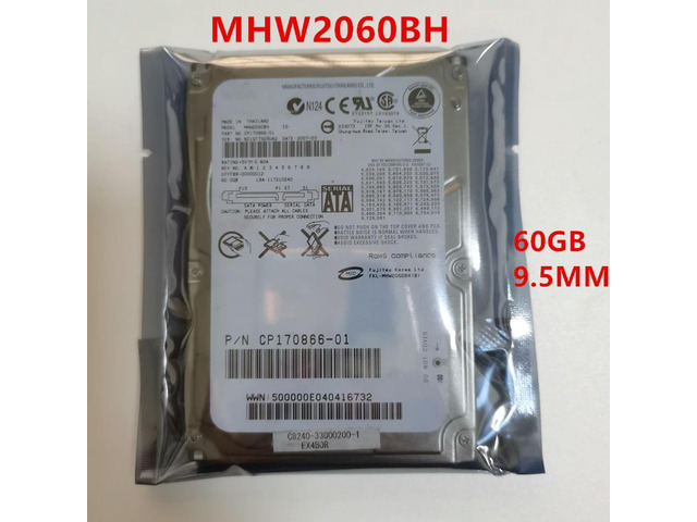 OwnShoe HDD For Fujitsu 60GB 2.5' SATA 3 Gb/s 8MB 5400RPM 9.5MM For Internal Hard Disk For Notebook HDD For MHW2060BH