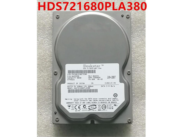 OwnShoe Almost HDD For Hitachi 80GB 3.5' SATA 8MB 7200RPM For Internal HDD For Desktop HDD For HDS721680PLA380