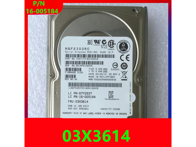 OwnShoe HDD For 300GB 3.5' SAS 64MB 15K For Internal HDD For Server HDD For 03X3614 MBF2300RC ST9300605SS ST300MM0006