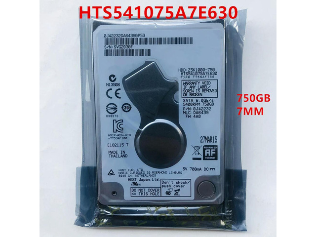OwnShoe HDD For Hgst 750GB 2.5' SATA 6 Gb/s 32MB 5400RPM 7MM For Internal Hard Disk For Notebook HDD For HTS541075A7E630