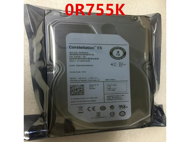 OwnShoe HDD For 2TB 3.5' SAS 64MB 7200RPM For Internal HDD For Server HDD For R755K 0R755K ST32000444SS