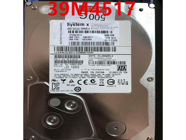 OwnShoe HDD For 500GB 3.5' SATA 64MB 7200RPM For Internal HDD For Server HDD For 39M4517 39M4514 42C0468