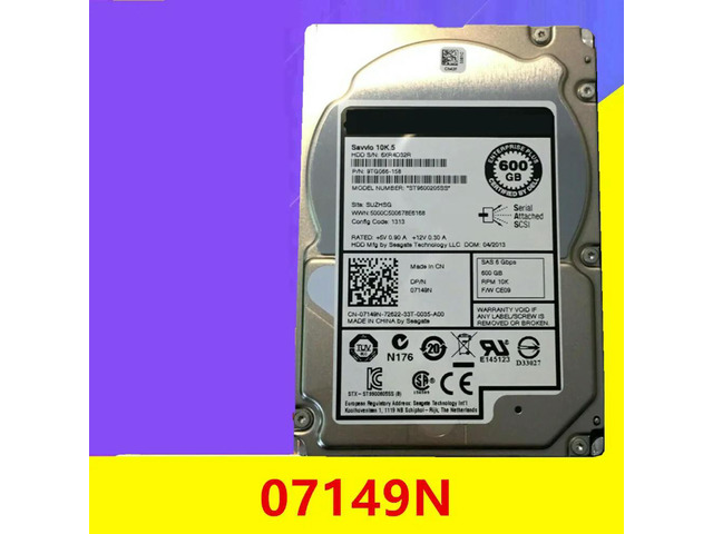 OwnShoe HDD For 600GB 2.5' SAS 6 Gb/S 64MB 15K For Internal HDD For Server HDD For 07149N 7149N ST9600205SS
