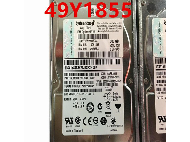 OwnShoe HDD For DS3500 DS3524 500GB 2.5' SAS 64MB 7200RPM For Internal HDD For Server HDD For 49Y1851 49Y1854 49Y1855