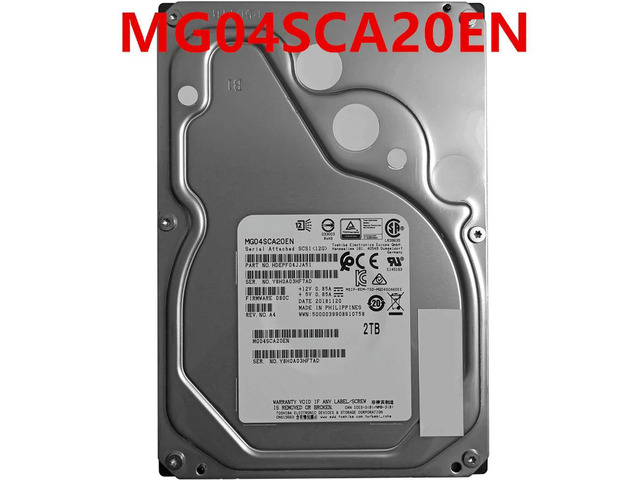 OwnShoe HDD For 2TB 3.5' SAS 64MB 7200RPM For Internal HDD For Enterprise Class HDD For MG04SCA20EN