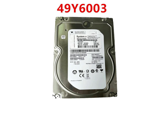 OwnShoe HDD For X3650 3850 M4M5 4TB 3.5' SATA 128MB 7200RPM For Internal HDD For Server HDD For 49Y6002 49Y6003 49Y6006