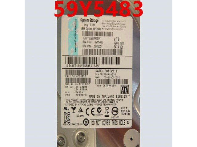 OwnShoe HDD For DS4200 2TB 3.5' SATA-FC 64MB 7200RPM For Internal HDD For Server HDD For 59Y5483 69Y2690 69Y2698