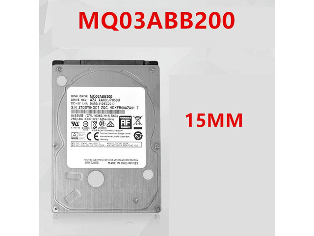 OwnShoe HDD For 2TB 2.5' SATA 3 Gb/s 8MB 5400RPM 15MM For Internal Hard Disk For Surveillance HDD For MQ03ABB200